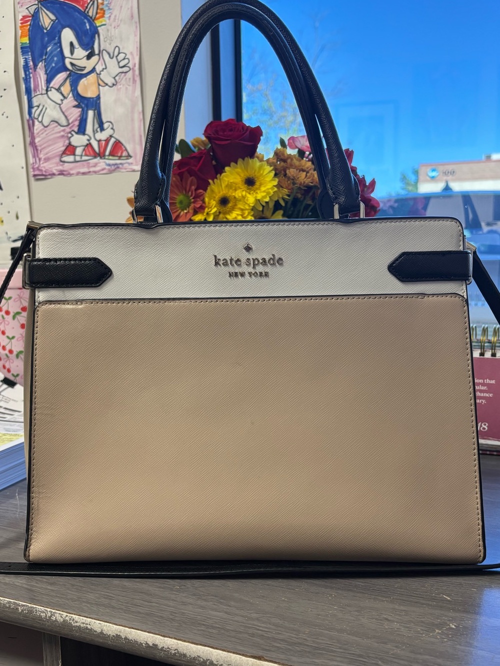 kate spade Two-Tone Cream, Beige & Black Satchel